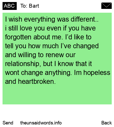 unsent message to Bart