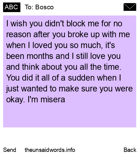 unsent message to Bosco