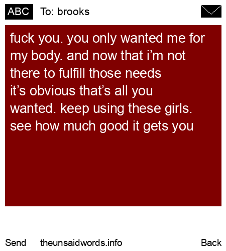 unsent message to brooks