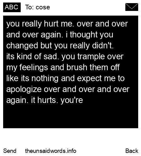 unsent message to cose