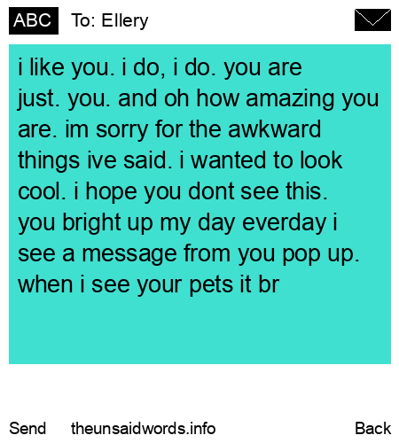 unsent message to Ellery