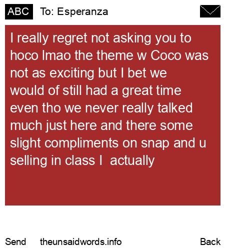 unsent message to Esperanza