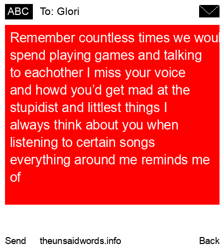 unsent message to Glori