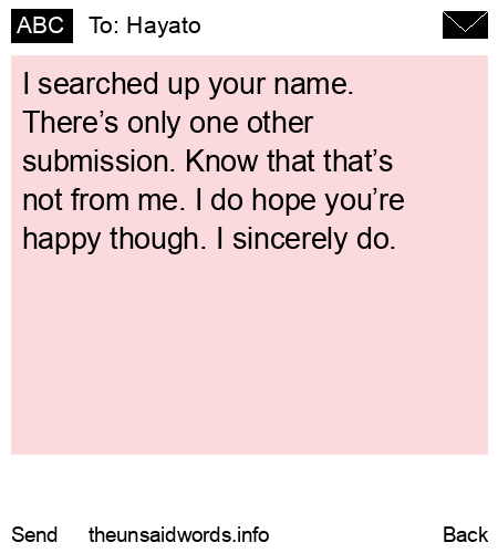 unsent message to Hayato
