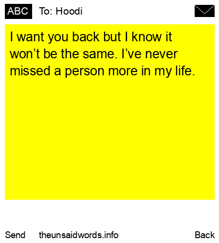 unsent message to Hoodi
