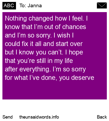 unsent message to Janna
