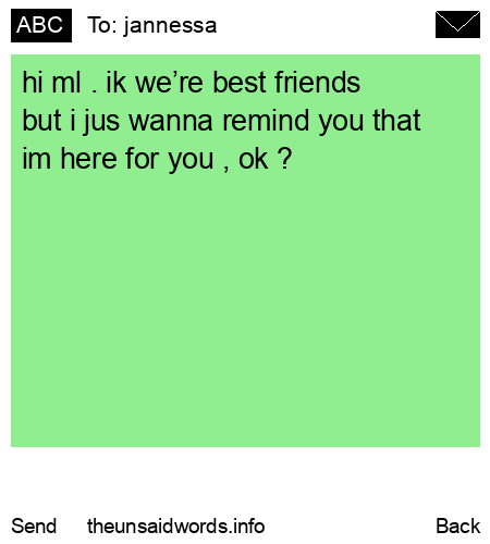 unsent message to jannessa