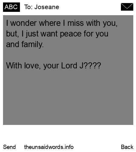 unsent message to Joseane