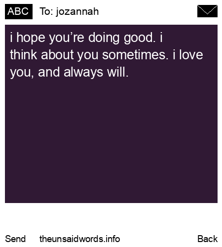 unsent message to jozannah