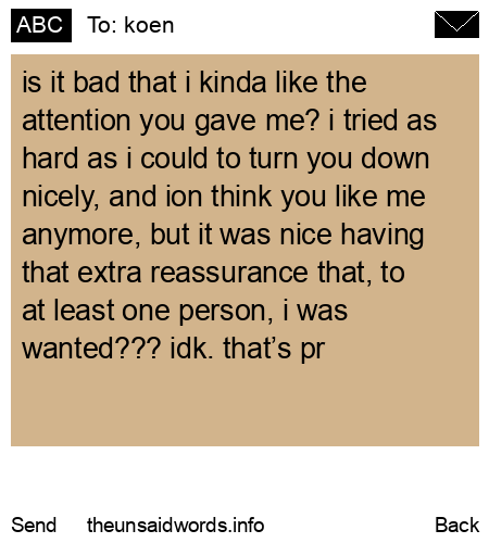 unsent message to koen