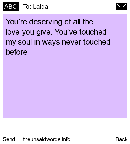 unsent message to Laiqa