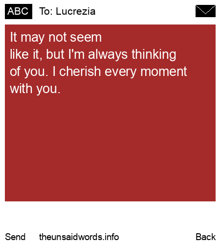 unsent message to Lucrezia 