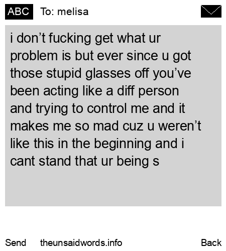unsent message to melisa