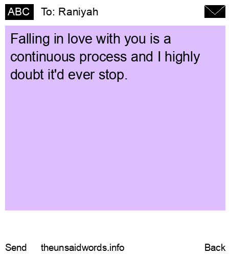 unsent message to Raniyah