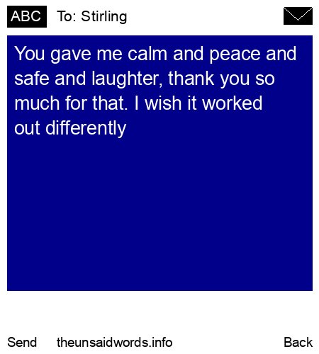 unsent message to Stirling
