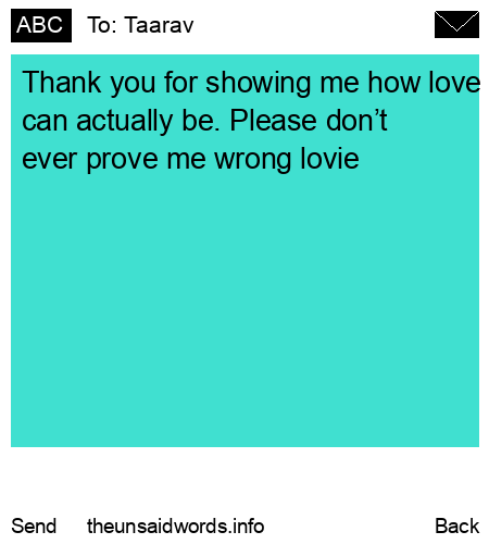 unsent message to Taarav