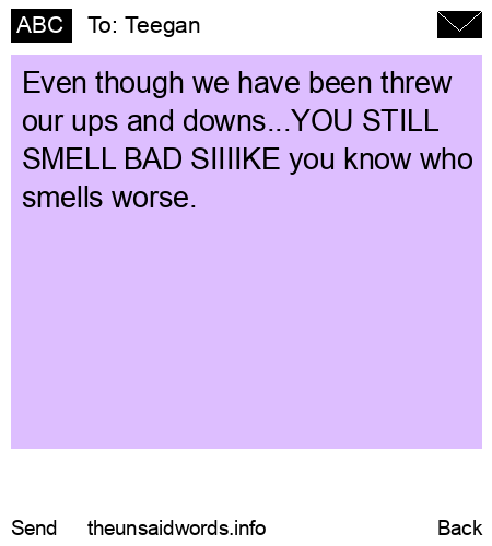 unsent message to Teegan
