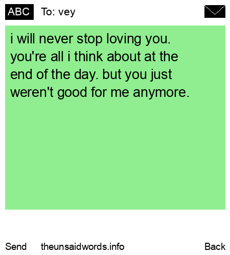 unsent message to vey
