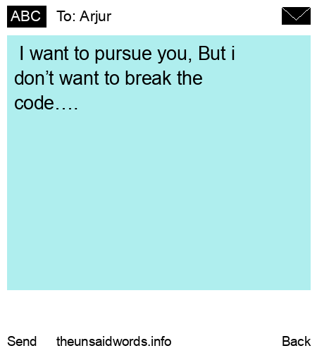 unsent message to Arjur