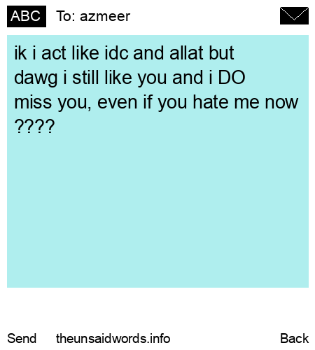 unsent message to azmeer