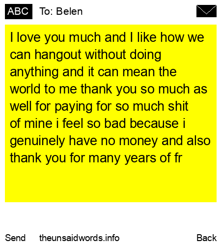 unsent message to Belen