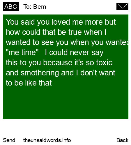 unsent message to Bem