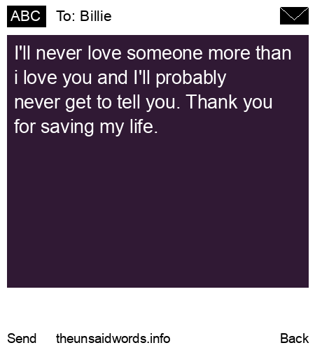 unsent message to Billie