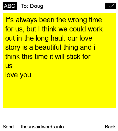 unsent message to Doug