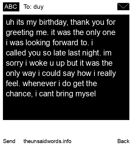 unsent message to duy
