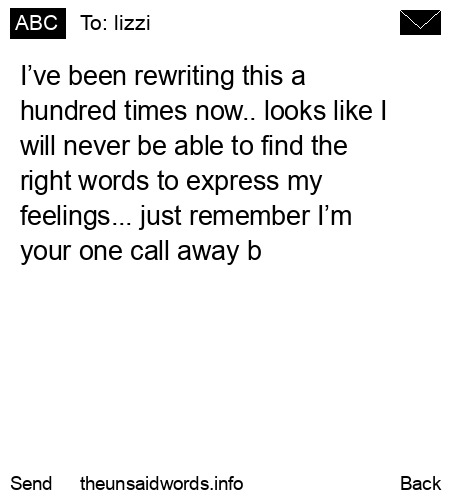 unsent message to lizzi