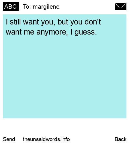 unsent message to margilene
