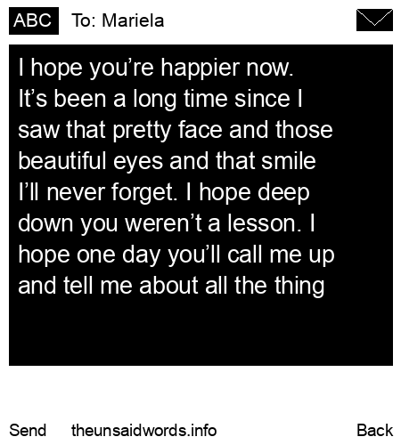 unsent message to Mariela
