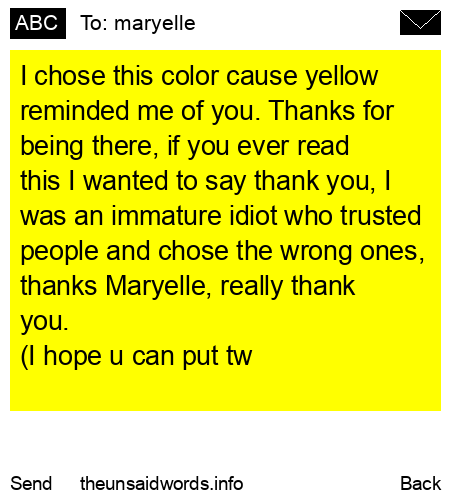 unsent message to maryelle
