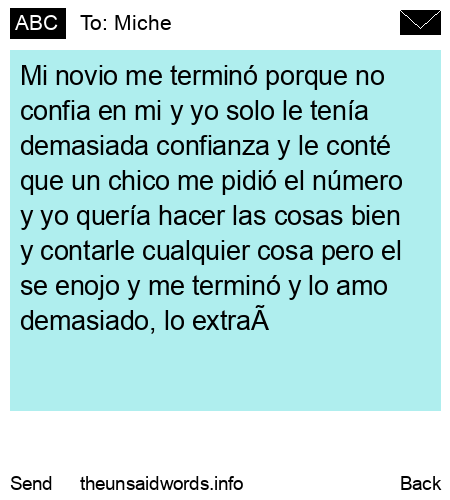 unsent message to Miche