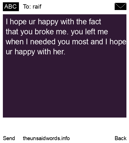 unsent message to raif