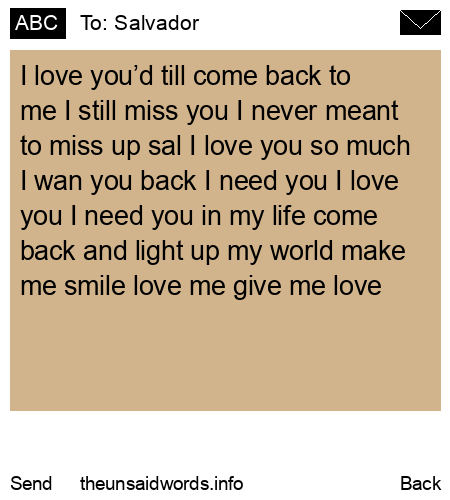 unsent message to Salvador