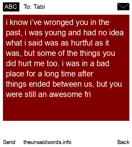 unsent message to Tabi