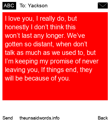 unsent message to Yackson