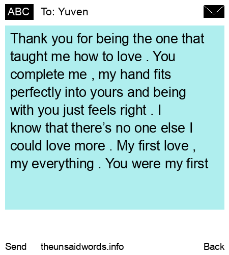 unsent message to Yuven