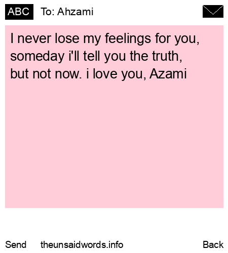 unsent message to Ahzami