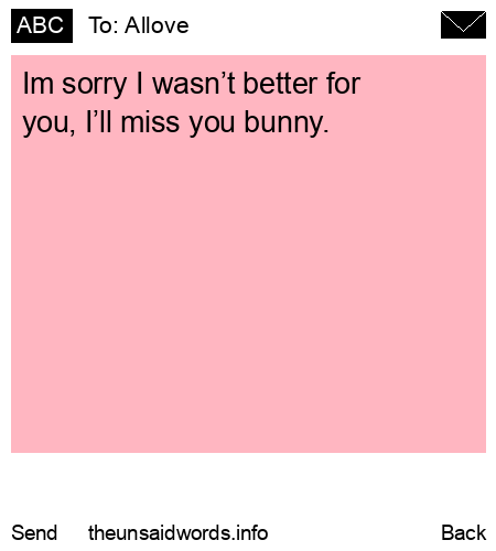 unsent message to Allove