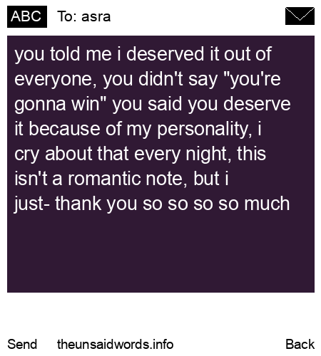 unsent message to asra