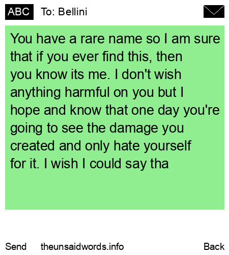 unsent message to Bellini