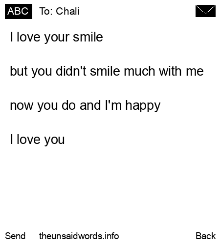 unsent message to Chali
