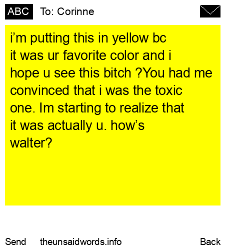 unsent message to Corinne