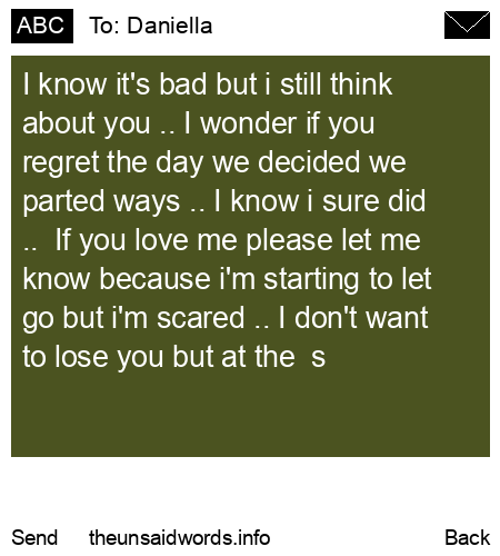 unsent message to Daniella