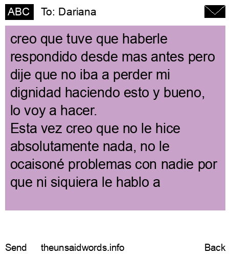 unsent message to Dariana