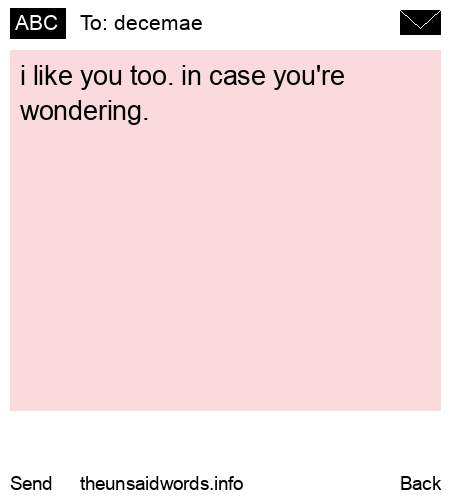 unsent message to decemae