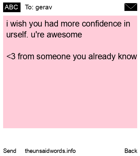unsent message to gerav