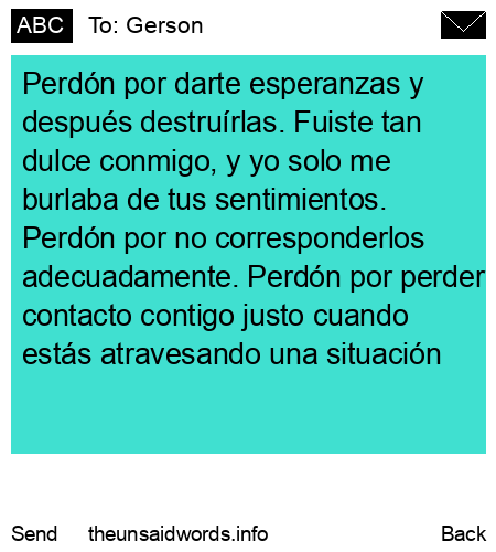 unsent message to Gerson